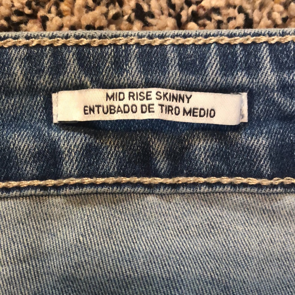 AVA & VIV Mid Rise Skinny Raw Hem Factory Distressed Plus Size Jeans  | NWT - Picture 9 of 10